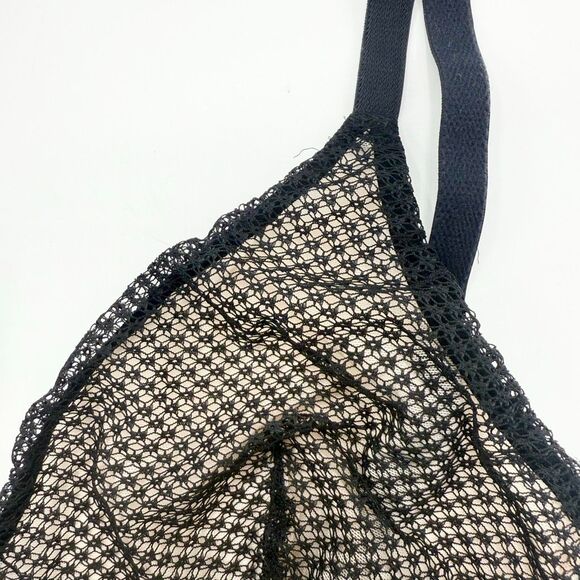 Lively Lace Mesh Black Triangle Dual Clasp Bralette - US Women’s L - Picture 3 of 8